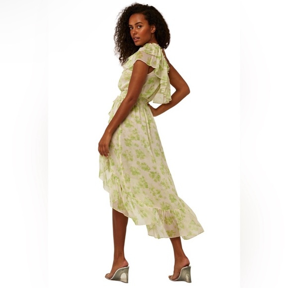 Misa LA Small NWT Elegant Green Floral One-Shoulder Dress - Picture 2 of 5